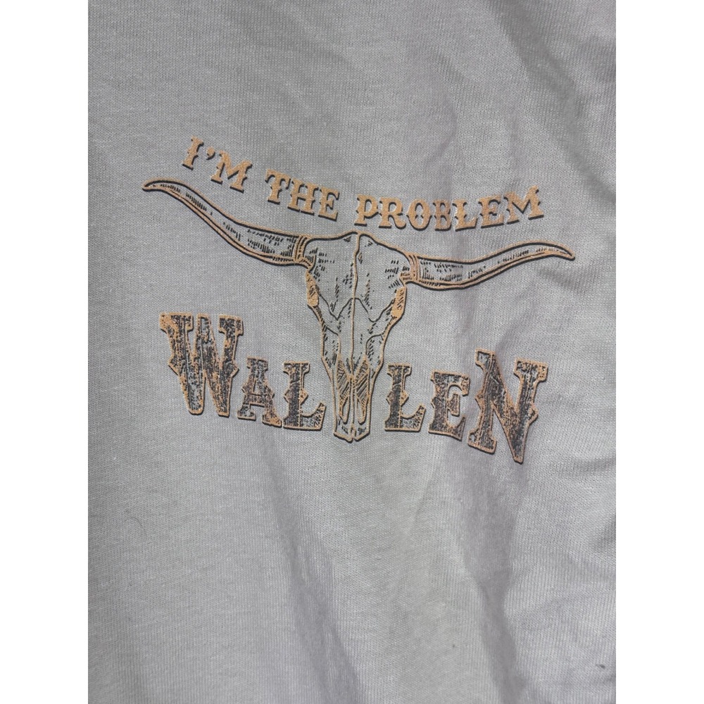 Morgan Wallen Im The Problem Song Lyric Graphic T-Shirt Sand Beige Medium - Picture 3 of 6